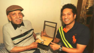 Sachin Tendulkar celebrates Maharashtra Government’s decision to honor his childhood coach, Ramakant Achrekar, with a statue at Shivaji Park.