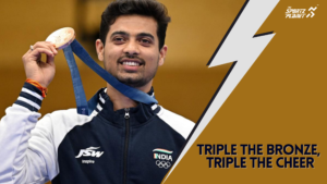 Swapnil Kusale wins bronze medal for India in men's rifle 50m 3 positions at Paris Olympics 2024, scoring 451.4 points.