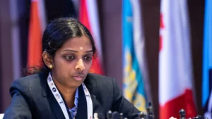 R. Vaishali playing chess