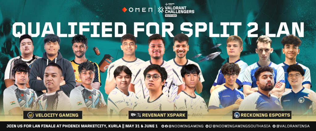 Press Release_Velocity Gaming, Revenant XSpark, and Reckoning Esports qualify for the Split 2 LAN Finals of OMEN VALORANT Challengers South Asia 2025